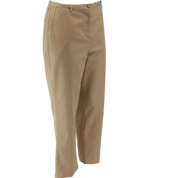 NWT LANDS' END 7 DAY DISCREET BACK ELASTIC WAIST PANTS KHAKI 8 - Picture 6 of 9